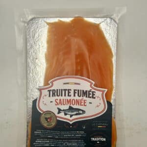 Truite - Filets de truite saumonée fumée à froid en tranche